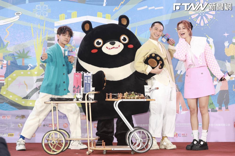 「浩角翔起」、「莎莎」今（7）日出席2024高雄跨年晚會記者會。（圖／高雄市政府提供）