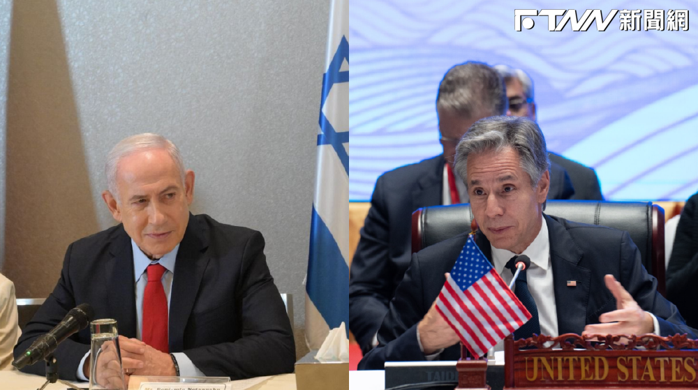 以色列總理尼坦雅胡（Benjamin Netanyahu，左）預計19日與美國國務卿布林肯（Antony Blinken，右）。（合成圖／Ｘ）