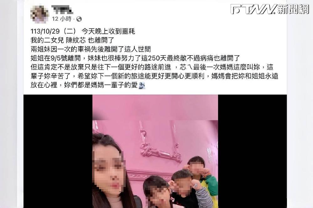 陳姓小姊妹的媽媽發文緬懷女兒。（圖／翻攝當事人臉書）
