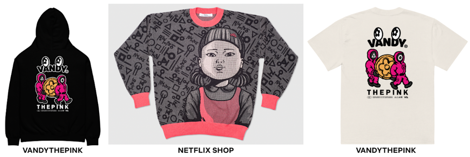 Netflix與眾中品牌合作《魷魚遊戲》周邊，包括Netflix Shop就有多種選擇。（Netflix提供）